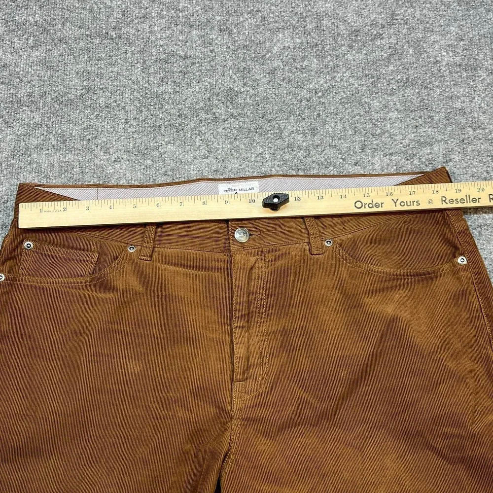 Peter Millar Pants Mens 38 Brown Corduroy Stretch Chino 5 Pocket Casual